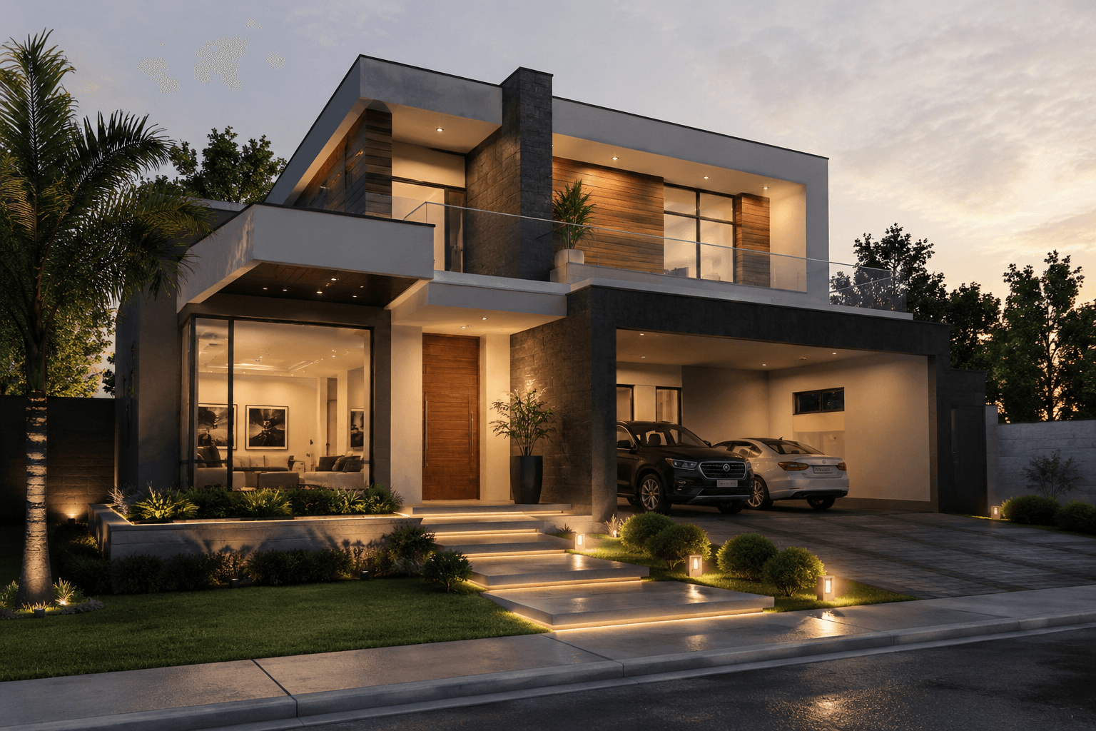 Render de una vivienda diseñada en Cronos